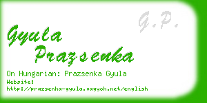 gyula prazsenka business card